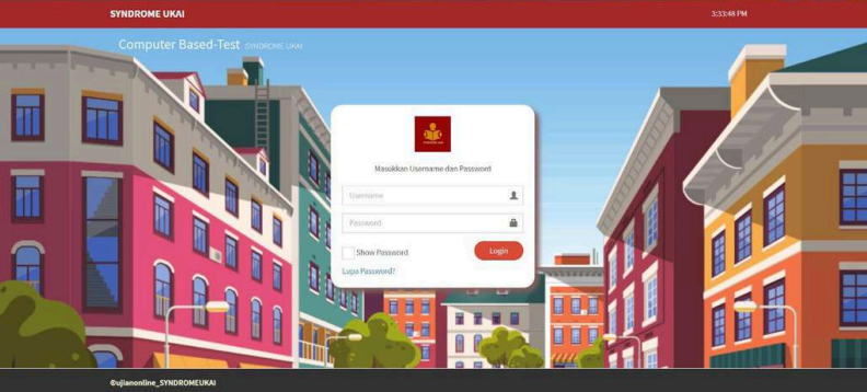 Tampilan aplikasi web CBT Syndrome Ukai